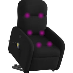 Fauteuils Et Chaises-vidaXL Fauteuil de massage inclinable Tissu Noir