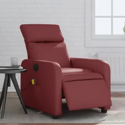 Fauteuils Et Chaises-vidaXL Fauteuil de massage inclinable électrique Rouge bordeaux