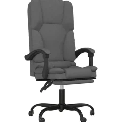 Meubles De Bureau-vidaXL Fauteuil de massage inclinable de bureau Tissu Gris foncé