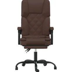 Meubles De Bureau-vidaXL Fauteuil de massage inclinable de bureau Similicuir Marron