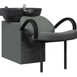 Coiffure & Cosmétologie-vidaXL Fauteuil de shampooing 136 x 60 x 92 cm Gris foncé et noir