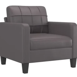 Canapés-vidaXL Fauteuil 60 cm Similicuir Gris