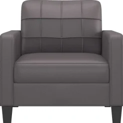 Canapés-vidaXL Fauteuil 60 cm Similicuir Gris
