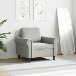 Canapés-vidaXL Fauteuil 60 cm Velours Gris clair