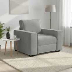 Canapés-vidaXL Fauteuil 100x78x84 cm Velours Gris clair