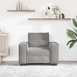 Canapés-vidaXL Fauteuil 100x78x84 cm Velours Gris clair