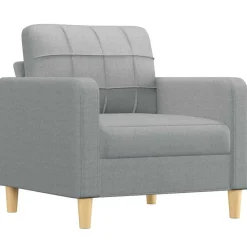 Canapés-vidaXL Fauteuil 60 cm Tissu Gris clair