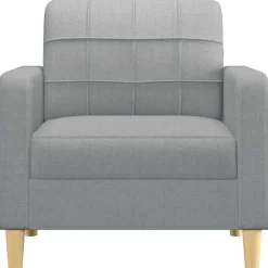 Canapés-vidaXL Fauteuil 60 cm Tissu Gris clair