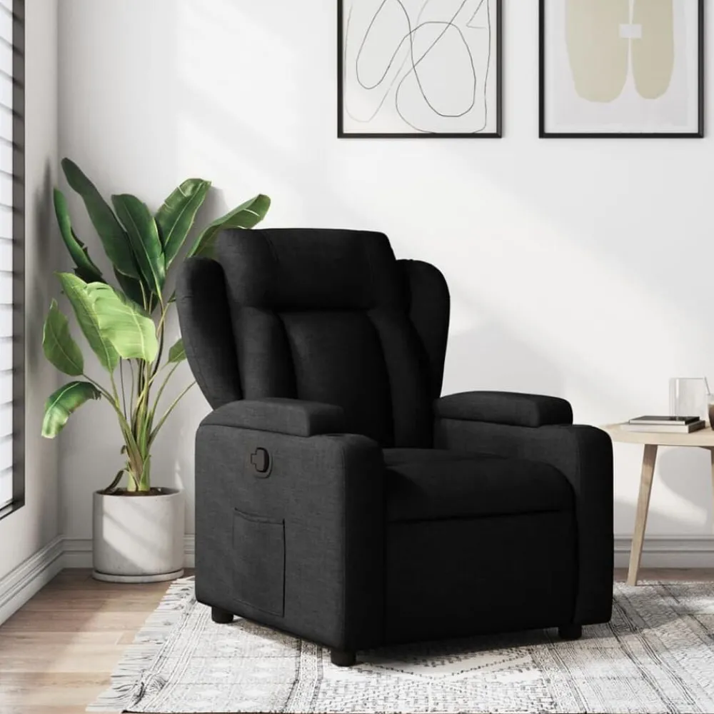 Fauteuils Et Chaises-vidaXL Fauteuil inclinable en tissu Noir
