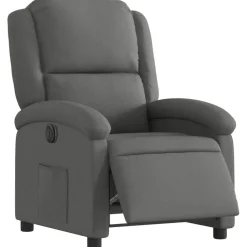 Fauteuils Et Chaises-vidaXL Fauteuil inclinable électrique Tissu Gris foncé