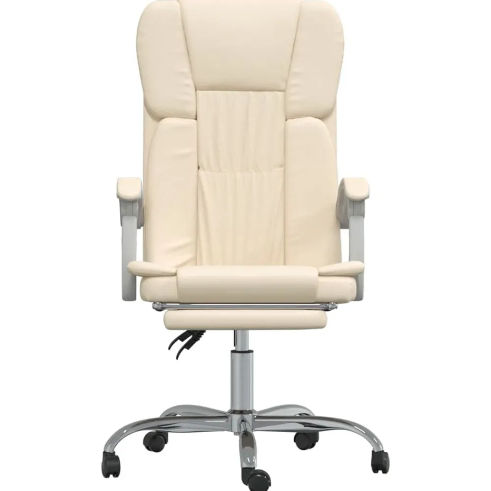 Meubles De Bureau-vidaXL Fauteuil inclinable de bureau Crème Similicuir Crème