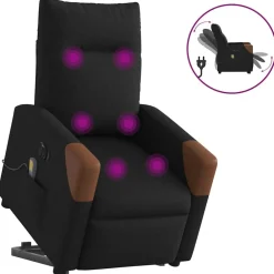 Fauteuils Et Chaises-vidaXL Fauteuil inclinable de massage électrique Tissu Noir