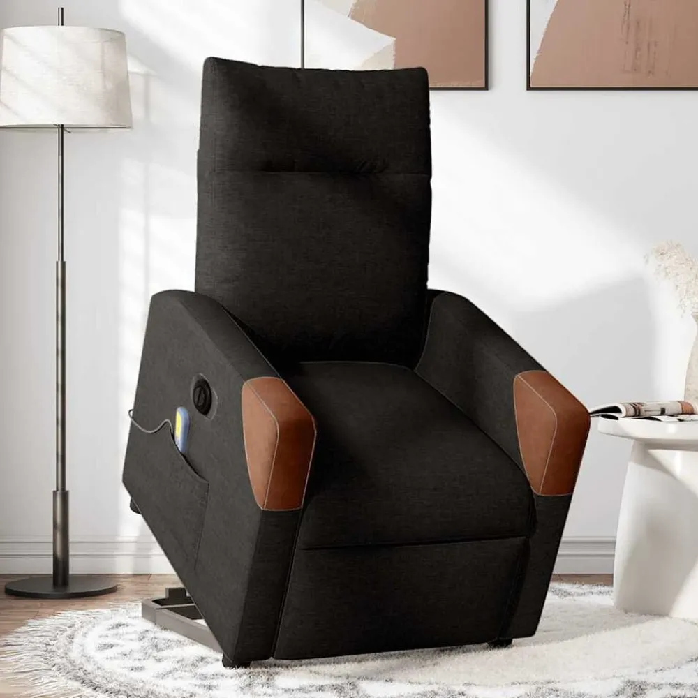 Fauteuils Et Chaises-vidaXL Fauteuil inclinable de massage électrique Tissu Noir