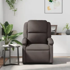 Fauteuils Et Chaises-vidaXL Fauteuil inclinable de massage cuir véritable Marron foncé