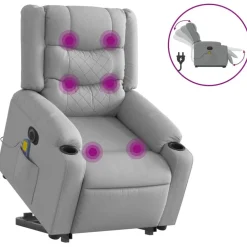 vidaXL Fauteuil inclinable de massage électrique Tissu