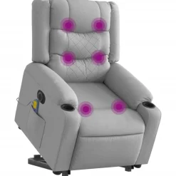 vidaXL Fauteuil inclinable de massage électrique Tissu