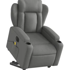 Fauteuils Et Chaises-vidaXL Fauteuil inclinable de massage électrique Tissu Gris foncé