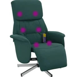 vidaXL Fauteuil inclinable de massage et repose-pieds tissu
