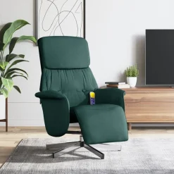 vidaXL Fauteuil inclinable de massage et repose-pieds tissu