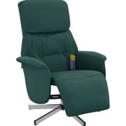 vidaXL Fauteuil inclinable de massage et repose-pieds tissu