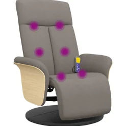 vidaXL Fauteuil inclinable de massage avec repose-pieds tissu