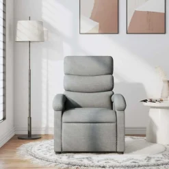 Fauteuils Et Chaises-vidaXL Fauteuil inclinable Tissu Gris clair