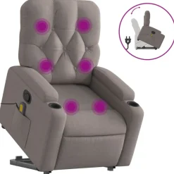 vidaXL Fauteuil inclinable de massage Tissu