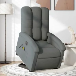 Fauteuils Et Chaises-vidaXL Fauteuil inclinable de massage électrique Tissu Gris foncé