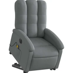 Fauteuils Et Chaises-vidaXL Fauteuil inclinable de massage électrique Tissu Gris foncé