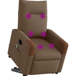 Fauteuils Et Chaises-vidaXL Fauteuil inclinable de massage électrique Tissu Marron
