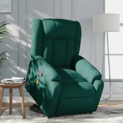 Fauteuils Et Chaises-vidaXL Fauteuil inclinable de massage Tissu Vert foncé
