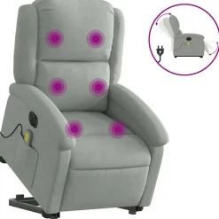 vidaXL Fauteuil inclinable de massage électrique velours