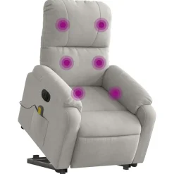 Fauteuils Et Chaises-vidaXL Fauteuil inclinable de massage électrique Gris clair
