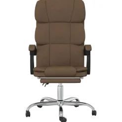 Meubles De Bureau-vidaXL Fauteuil inclinable de bureau Tissu Marron