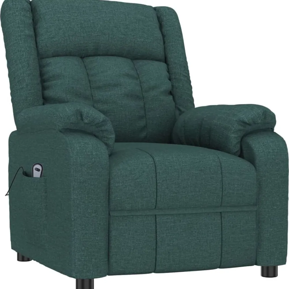 Fauteuils Et Chaises-vidaXL Fauteuil inclinable électrique Tissu Vert foncé