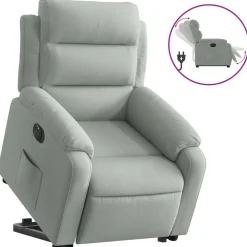 Fauteuils Et Chaises-vidaXL Fauteuil inclinable électrique velours Gris clair