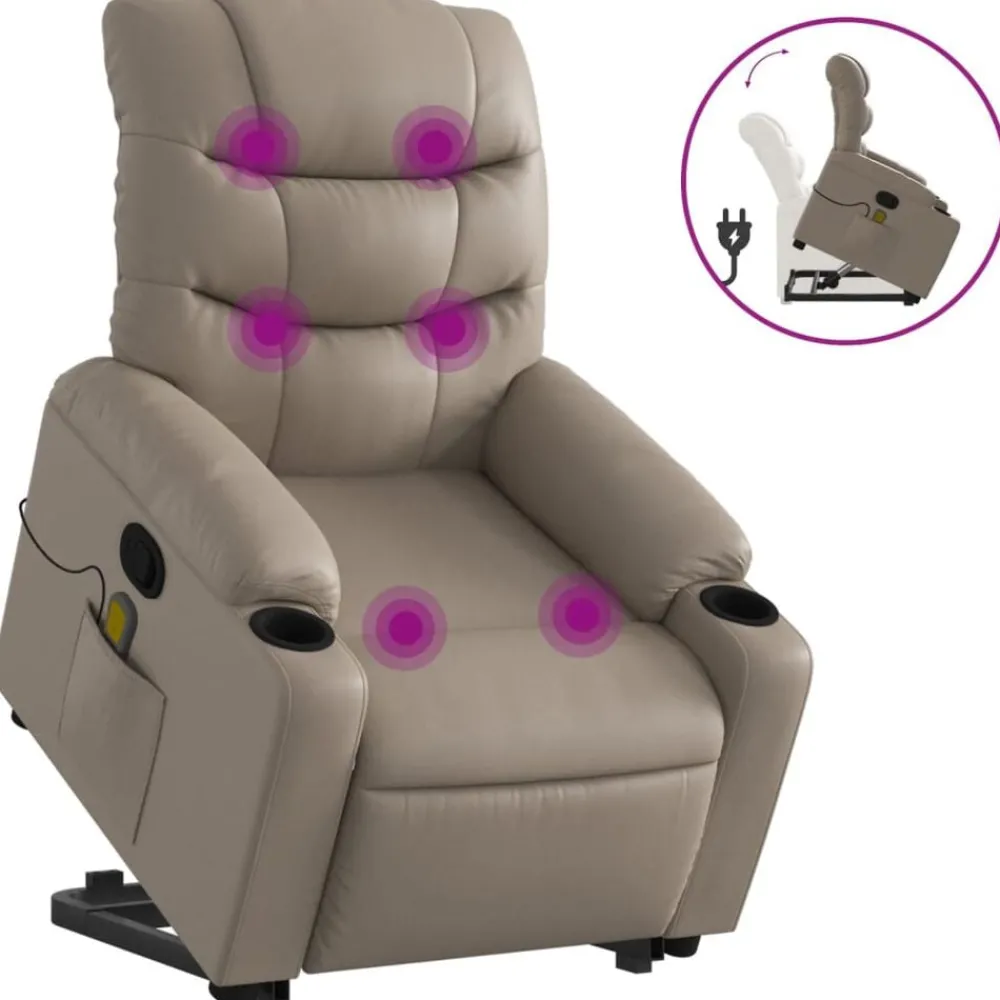 vidaXL Fauteuil inclinable de massage Similicuir