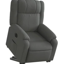 Fauteuils Et Chaises-vidaXL Fauteuil inclinable électrique tissu Gris foncé