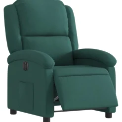 Fauteuils Et Chaises-vidaXL Fauteuil inclinable électrique Tissu Vert foncé