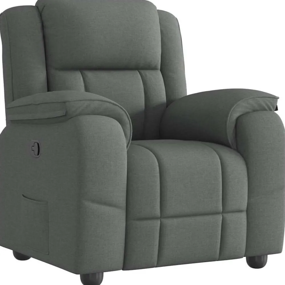 vidaXL Fauteuil inclinable Gris foncé Tissu