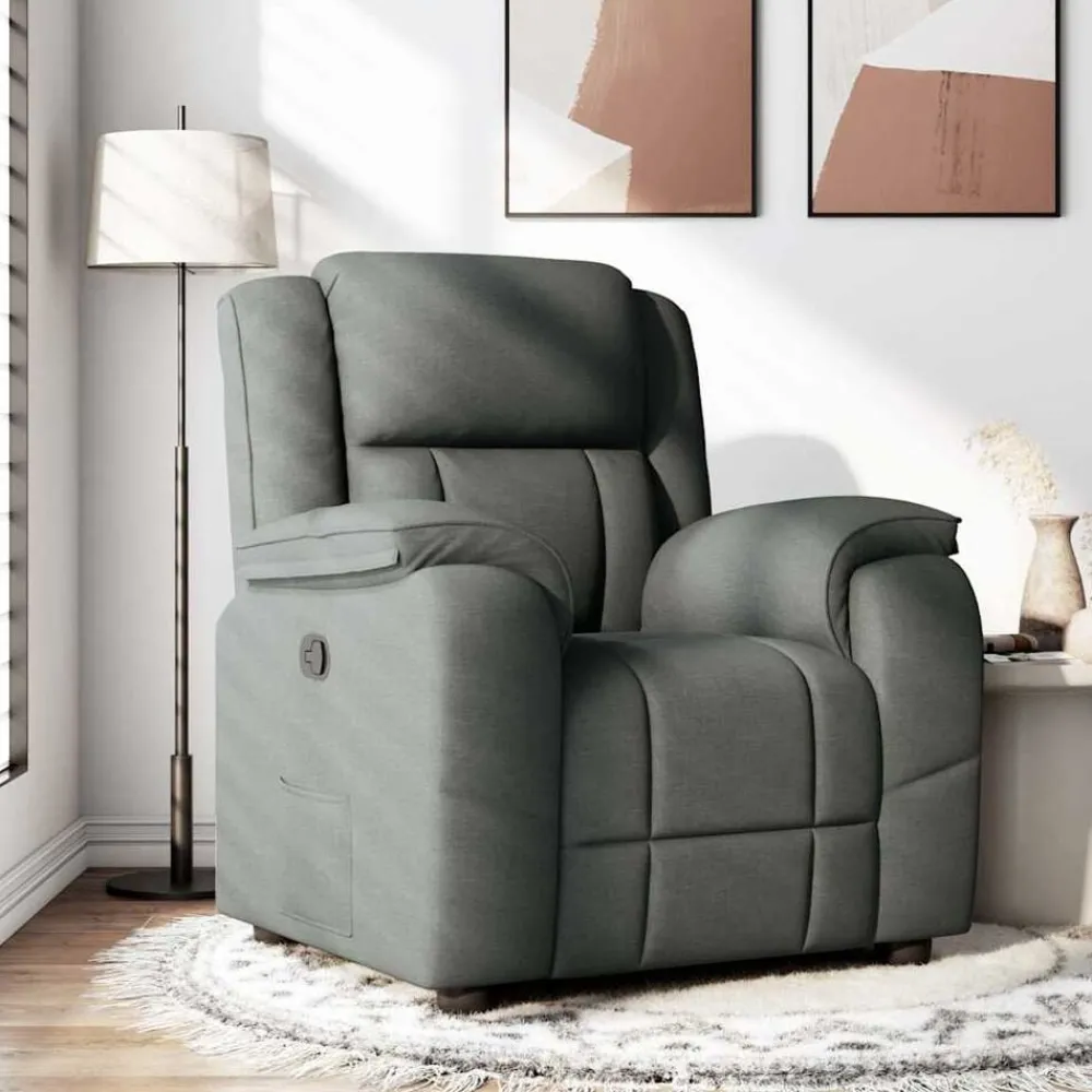vidaXL Fauteuil inclinable Gris foncé Tissu