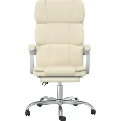 Meubles De Bureau-vidaXL Fauteuil inclinable de bureau Crème Similicuir Crème