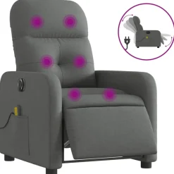 vidaXL Fauteuil inclinable de massage électrique tissu