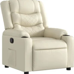 vidaXL Fauteuil inclinable Crème Similicuir