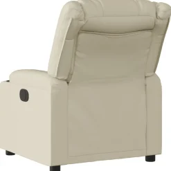 vidaXL Fauteuil inclinable Crème Similicuir