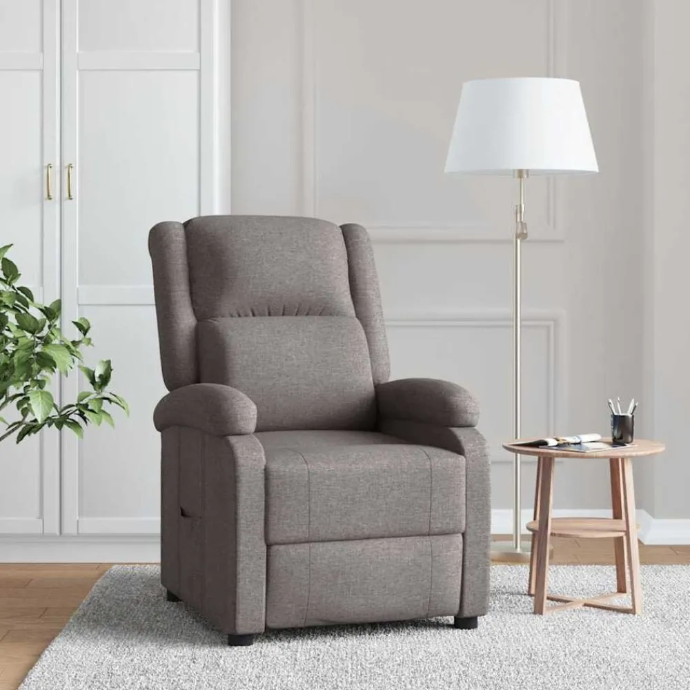 Fauteuils Et Chaises-vidaXL Fauteuil inclinable Taupe Tissu Bleu