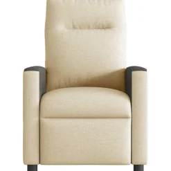 Fauteuils Et Chaises-vidaXL Fauteuil inclinable Crème Tissu Cr&egrave;me