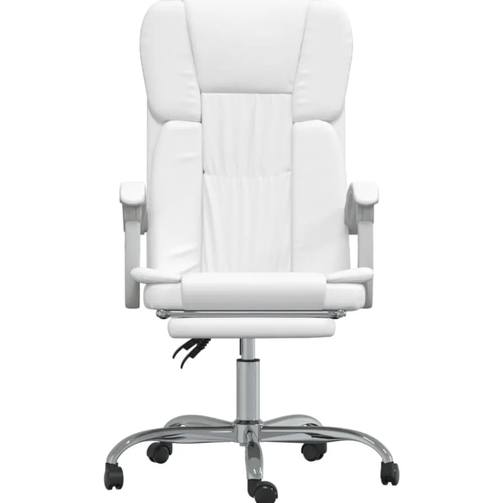 Meubles De Bureau-vidaXL Fauteuil inclinable de bureau Similicuir Blanc