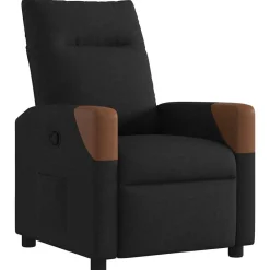 Fauteuils Et Chaises-vidaXL Fauteuil inclinable Tissu Noir
