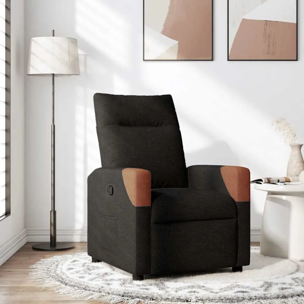 Fauteuils Et Chaises-vidaXL Fauteuil inclinable Tissu Noir
